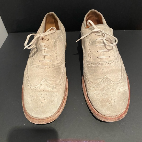 TOD’S Men’s Tan Suede Brogue Shoes Sz 10 - Picture 1 of 9